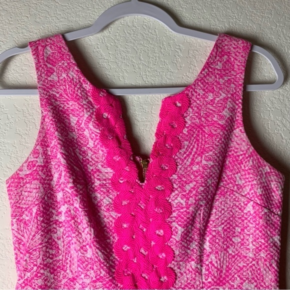 Lilly Pulitzer target Womens pink back zip sleeveless printed shift dress 4 - Picture 6 of 7
